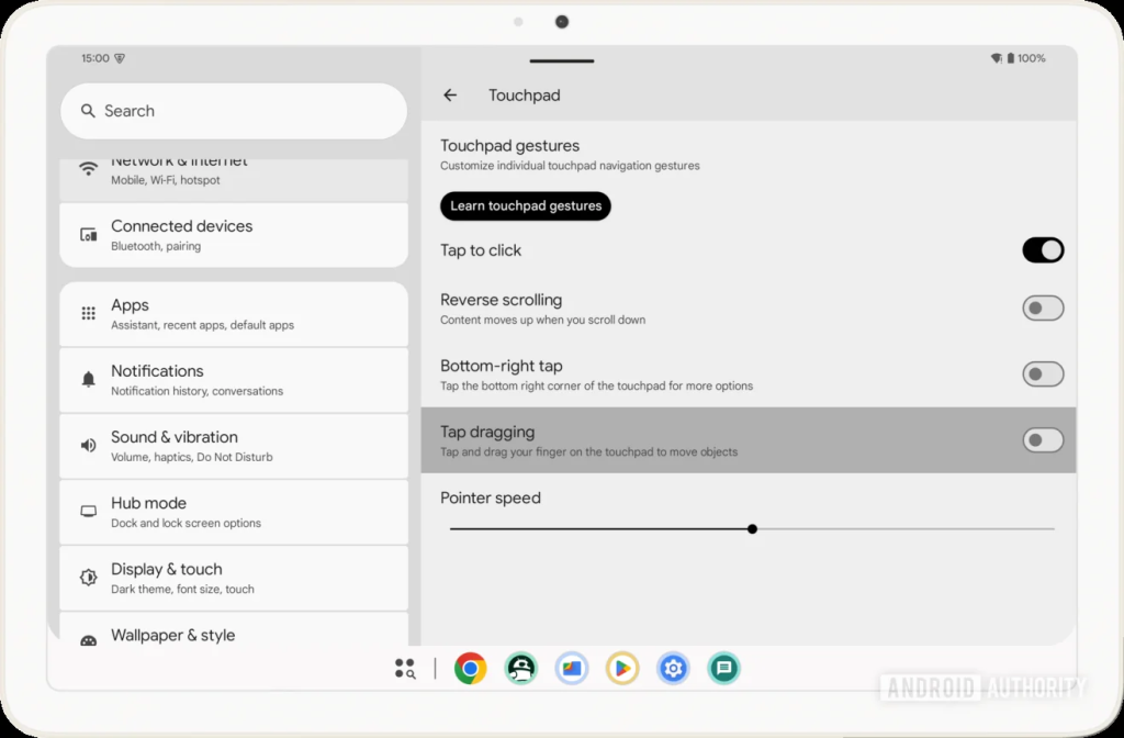 Android 15 更新新增“轻点拖动（tap dragging）”手势