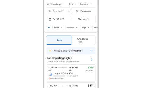 Google现在可以帮助旅客查找旅行中最便宜的航班